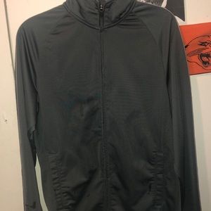 Gray zip up